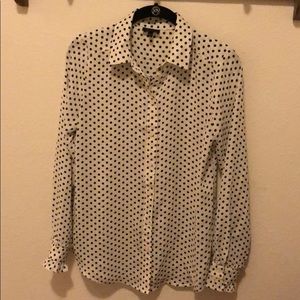 Who What Wear Polka Dot Blouse